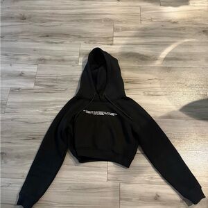 ALPHALETE - Black Cropped Hoodie Sweater - Women - Small